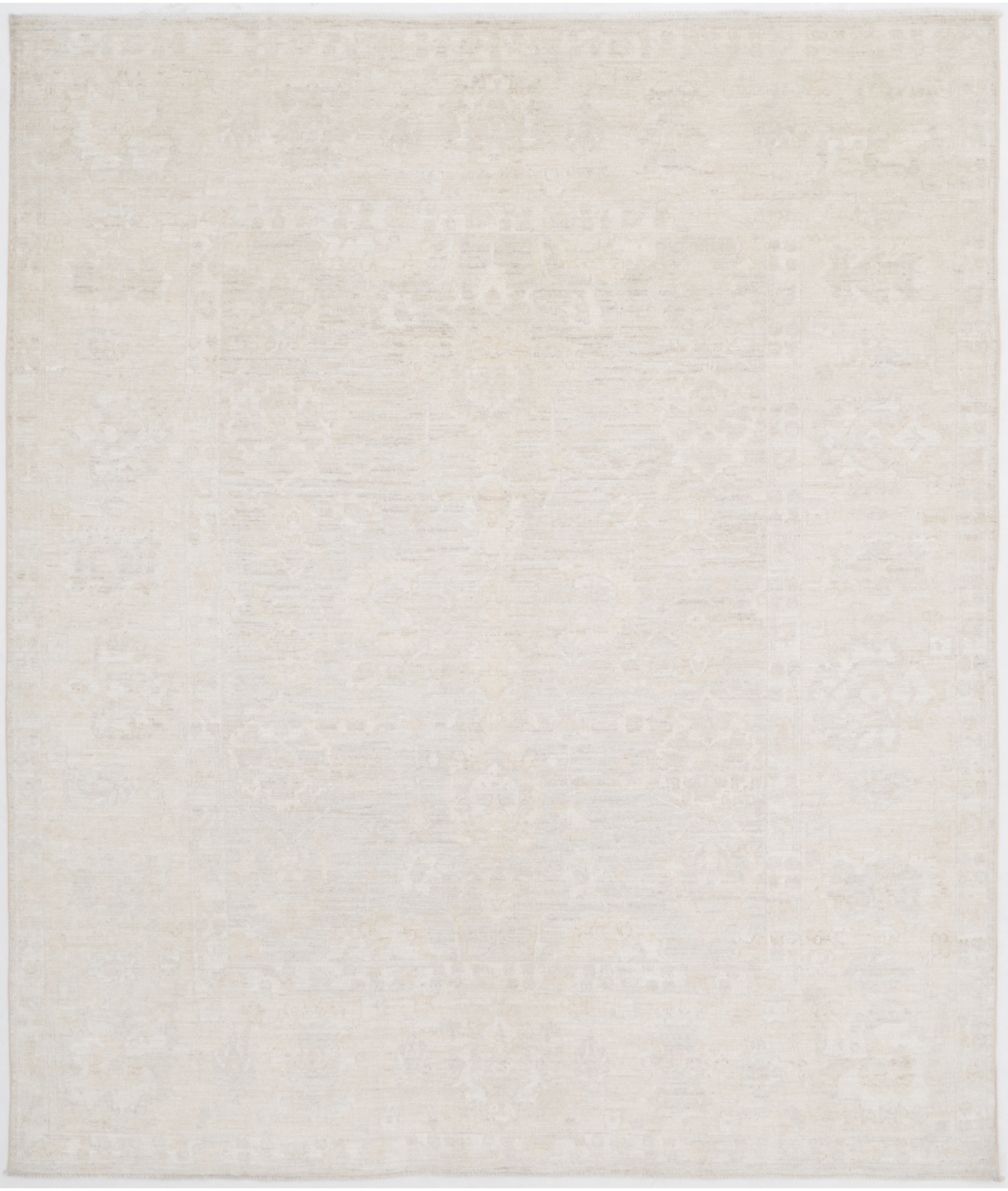 Hand Knotted Oushak Wool Rug 8' 3" X 9' 8" 8' 3" X 9' 8" (251 X 295) / Grey / Ivory