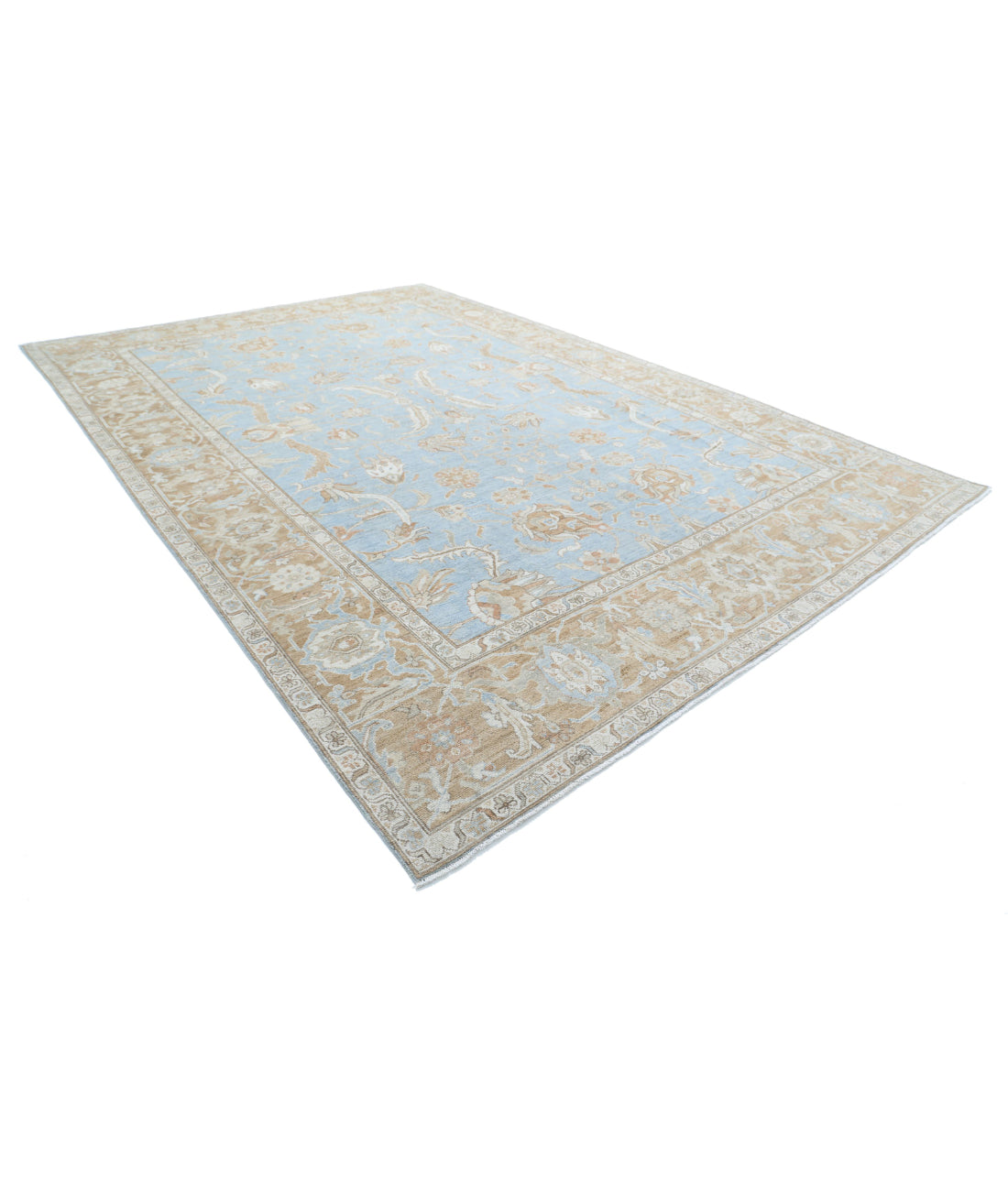 Oushak 10'2'' X 14'10'' Hand-Knotted Wool Rug 10'2'' x 14'10'' (305 X 445) / Blue / Brown