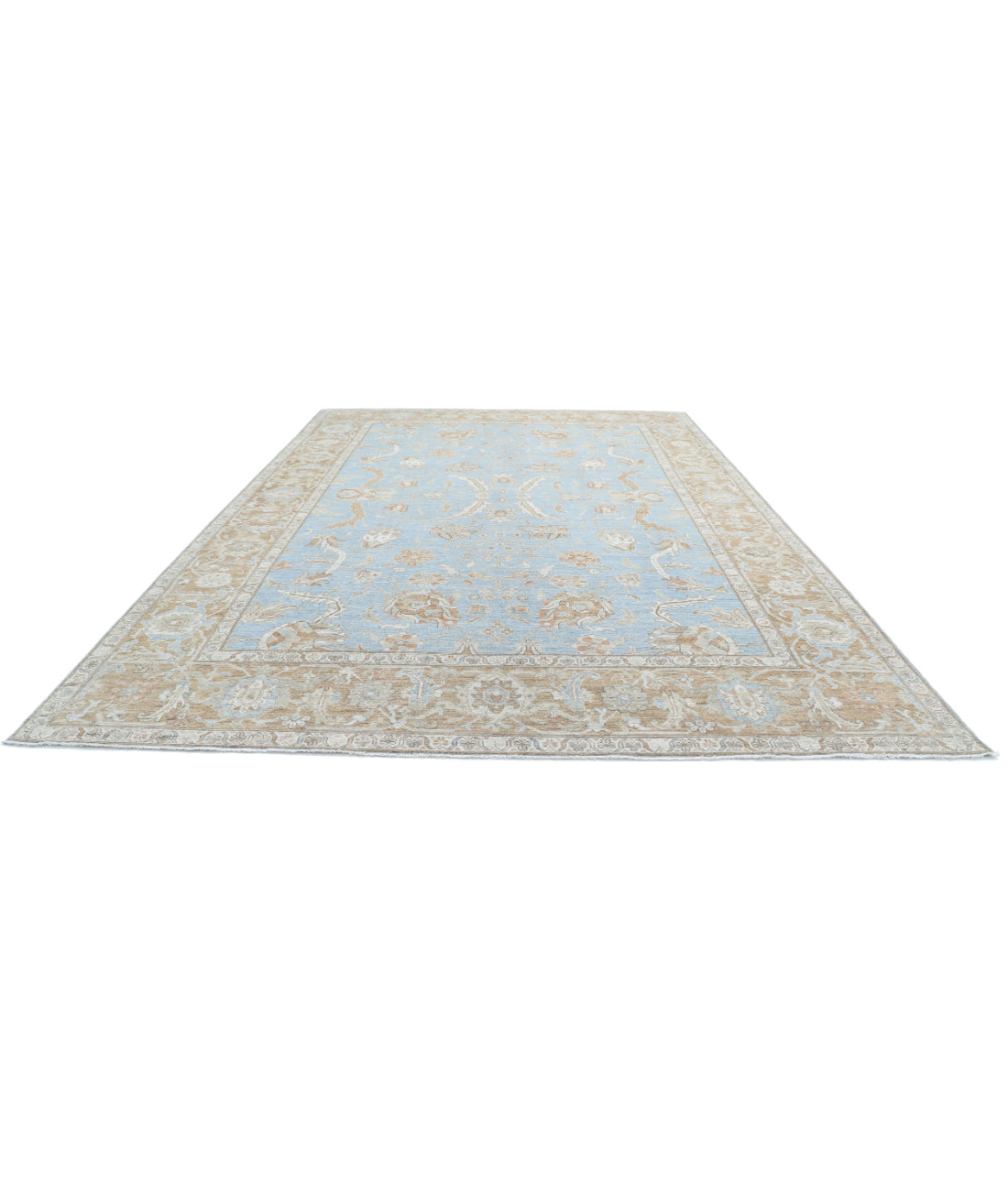 Oushak 10'2'' X 14'10'' Hand-Knotted Wool Rug 10'2'' x 14'10'' (305 X 445) / Blue / Brown