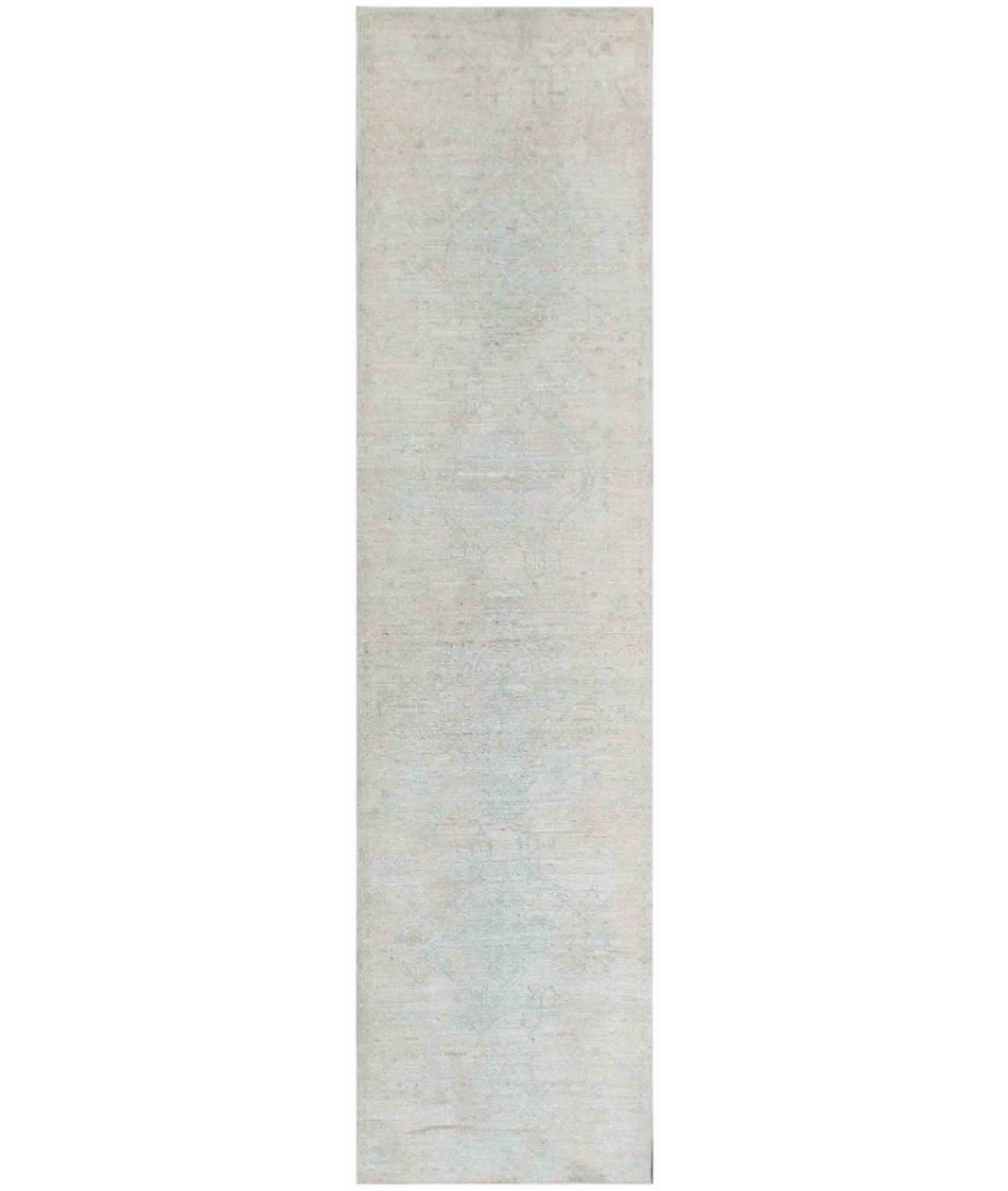 Hand Knotted Oushak Wool Rug 2' 7" X 10' 7" 2' 7" X 10' 7" (79 X 322) / Ivory / Ivory