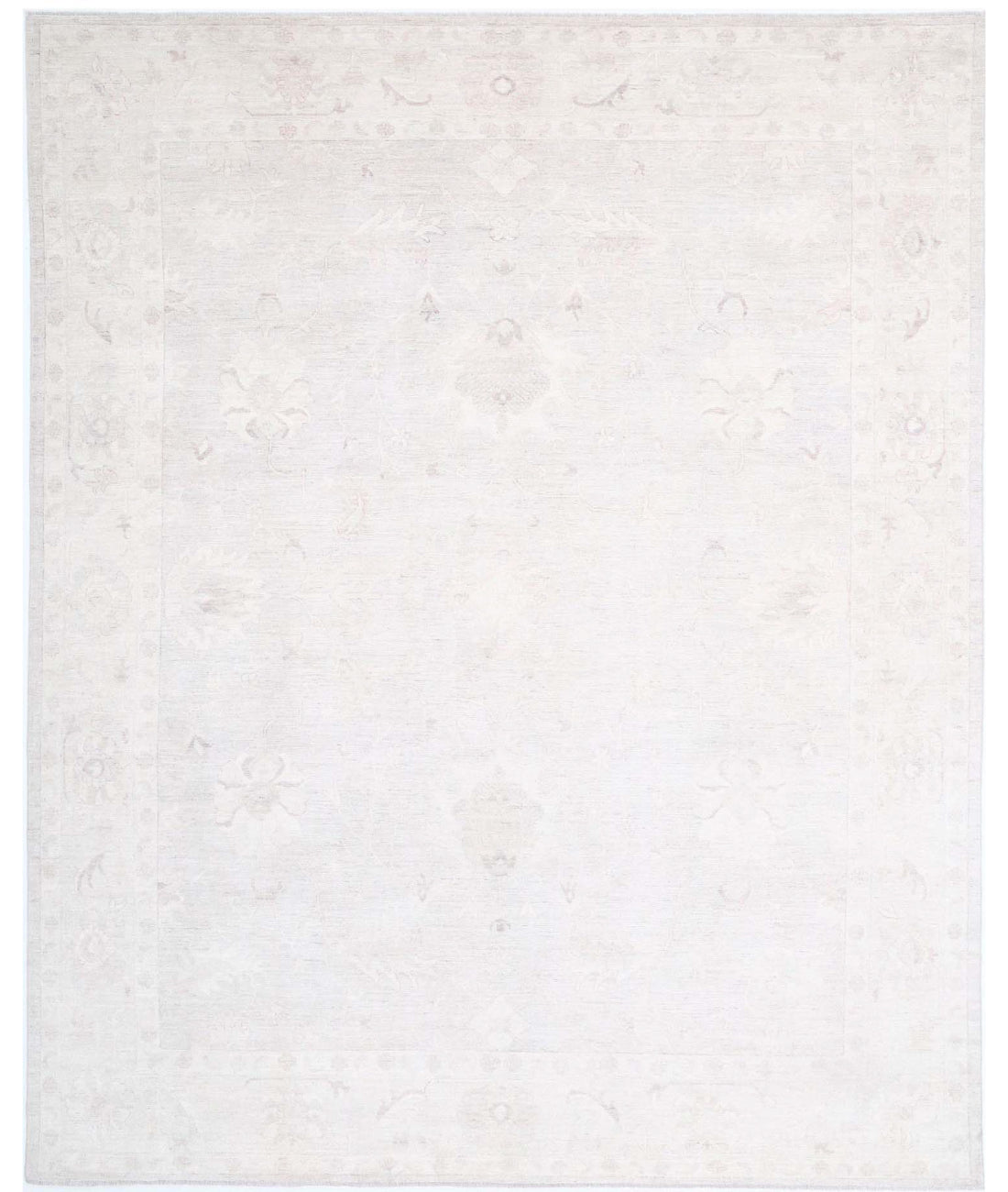 Oushak 11'9'' X 14'9'' Hand-Knotted Wool Rug 11'9'' x 14'9'' (353 X 443) / Grey / Ivory