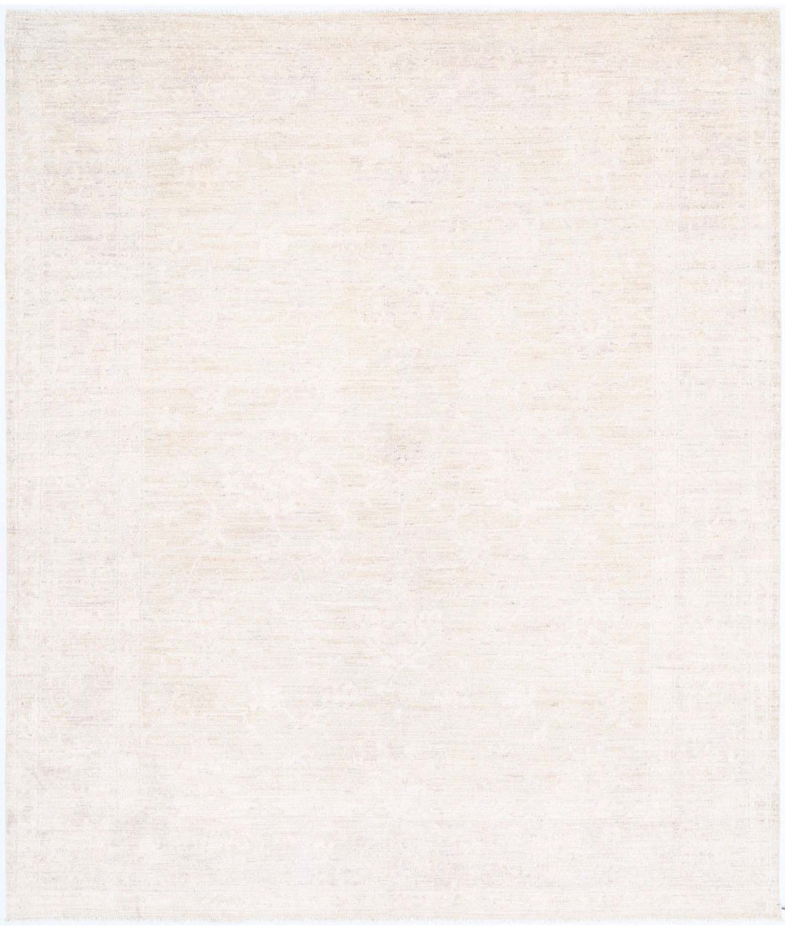 Oushak 8'0'' X 9'6'' Hand-Knotted Wool Rug 8'0'' x 9'6'' (240 X 285) / Ivory / Taupe