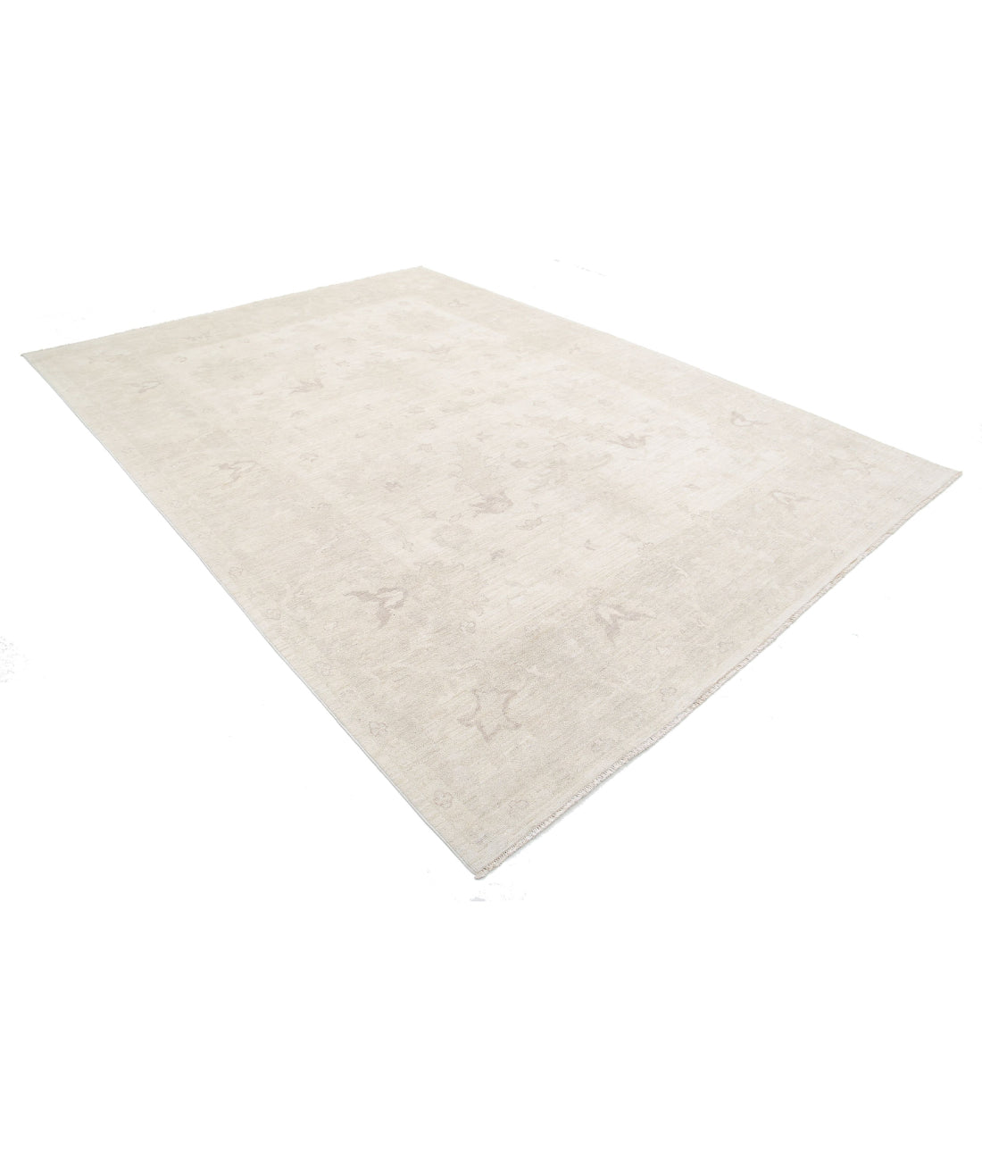 Oushak 8'8'' X 11'8'' Hand-Knotted Wool Rug 8'8'' x 11'8'' (260 X 350) / Ivory / Taupe
