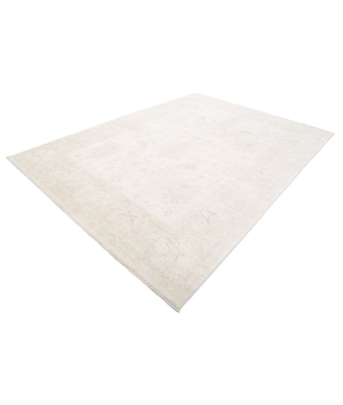 Oushak 8'8'' X 11'8'' Hand-Knotted Wool Rug 8'8'' x 11'8'' (260 X 350) / Ivory / Taupe