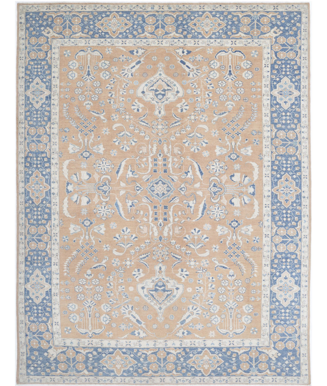 Oushak 9'2'' X 12'3'' Hand-Knotted Wool Rug 9'2'' x 12'3'' (275 X 368) / Taupe / Blue