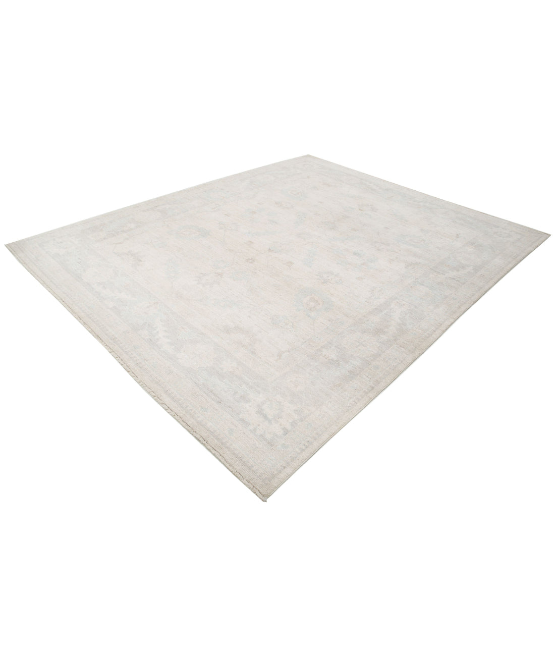 Oushak 8'1'' X 10'0'' Hand-Knotted Wool Rug 8'1'' x 10'0'' (243 X 300) / Ivory / Grey
