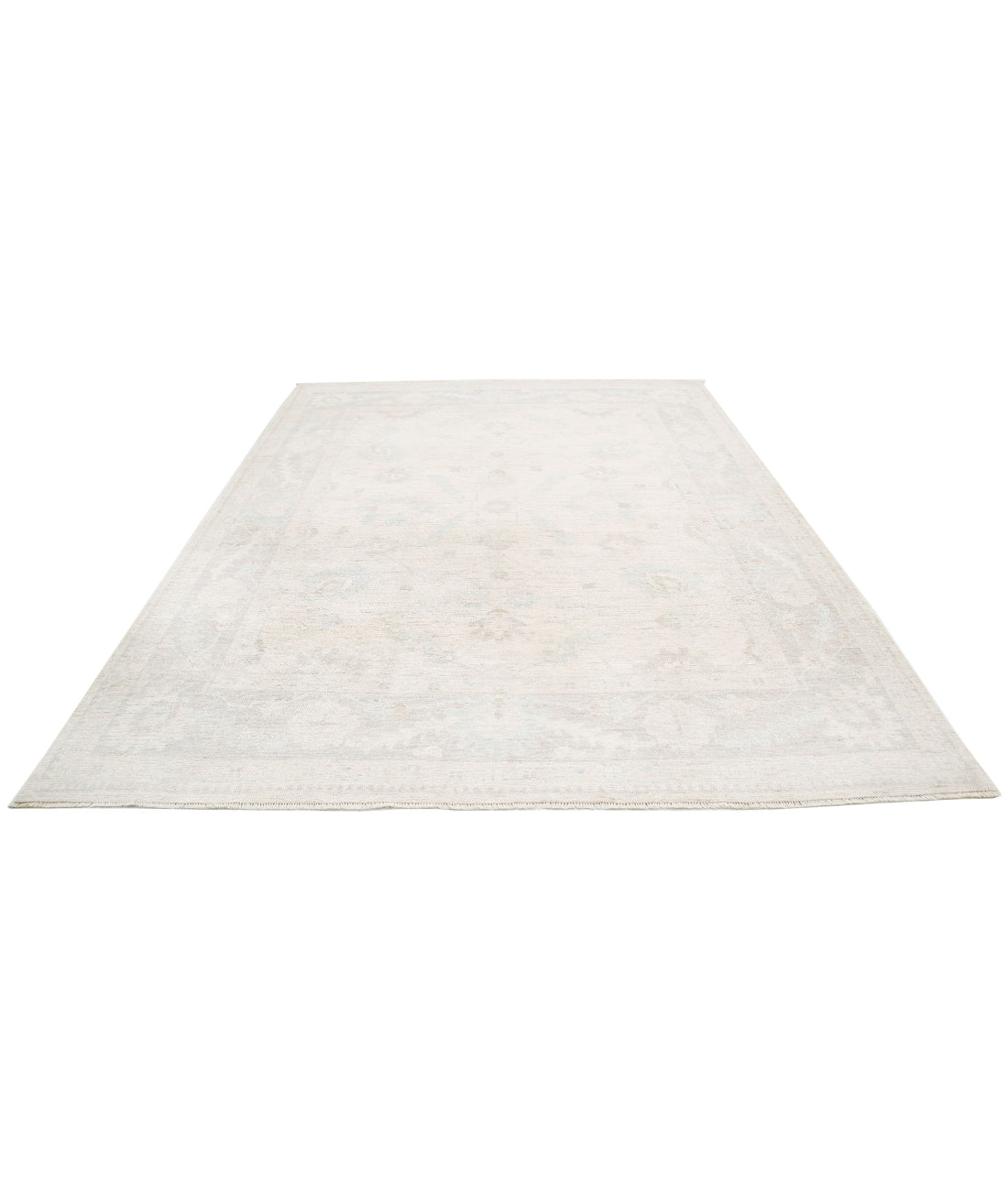 Oushak 8'1'' X 10'0'' Hand-Knotted Wool Rug 8'1'' x 10'0'' (243 X 300) / Ivory / Grey