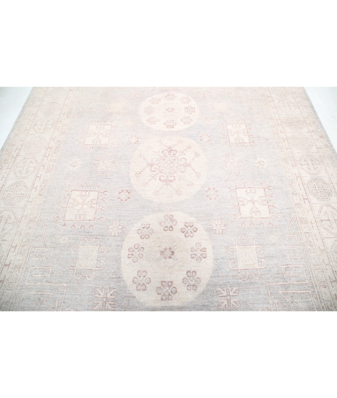 Oushak 8'0'' X 9'11'' Hand-Knotted Wool Rug 8'0'' x 9'11'' (240 X 298) / Ivory / Taupe