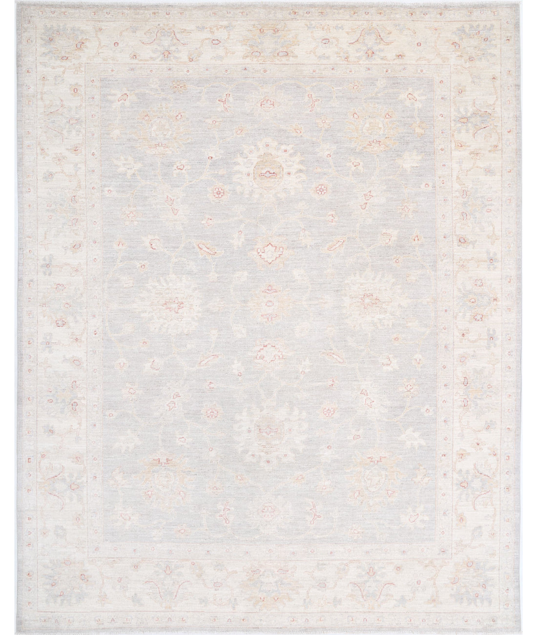 Oushak 9'0'' X 11'4'' Hand-Knotted Wool Rug 9'0'' x 11'4'' (270 X 340) / Grey / Ivory