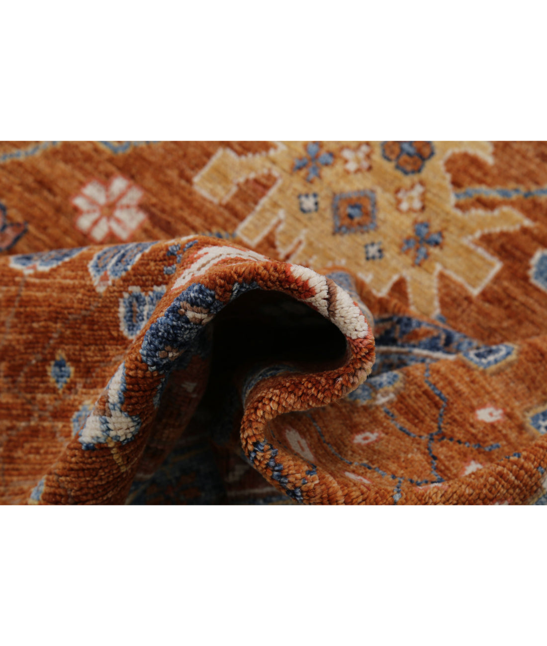 Oushak 10'6'' X 14'6'' Hand-Knotted Wool Rug 10'6'' x 14'6'' (315 X 435) / Rust / Blue