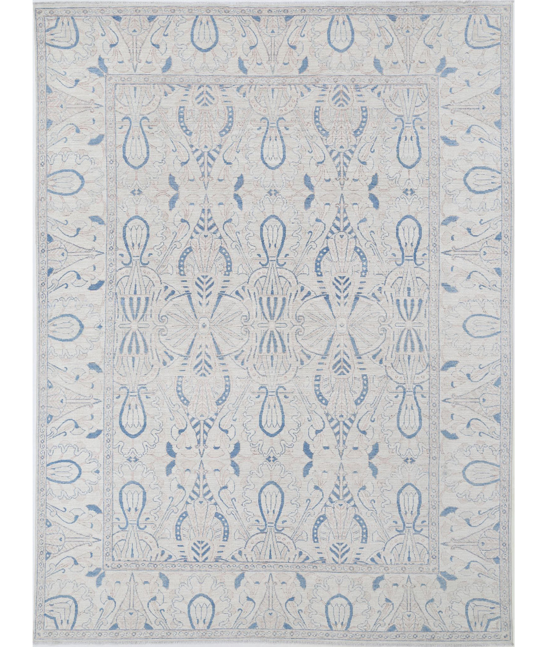 Oushak 8'8'' X 12'0'' Hand-Knotted Wool Rug 8'8'' x 12'0'' (260 X 360) / Ivory / Ivory