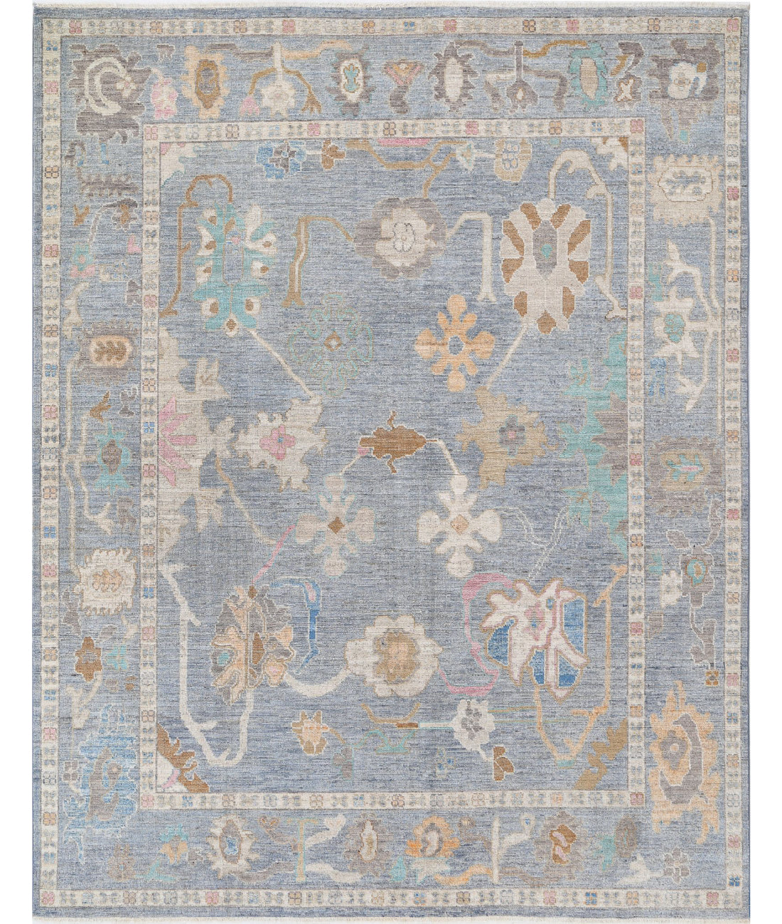 Oushak 7'10'' X 10'1'' Hand-Knotted Wool Rug 7'10'' x 10'1'' (235 X 303) / Grey / Grey