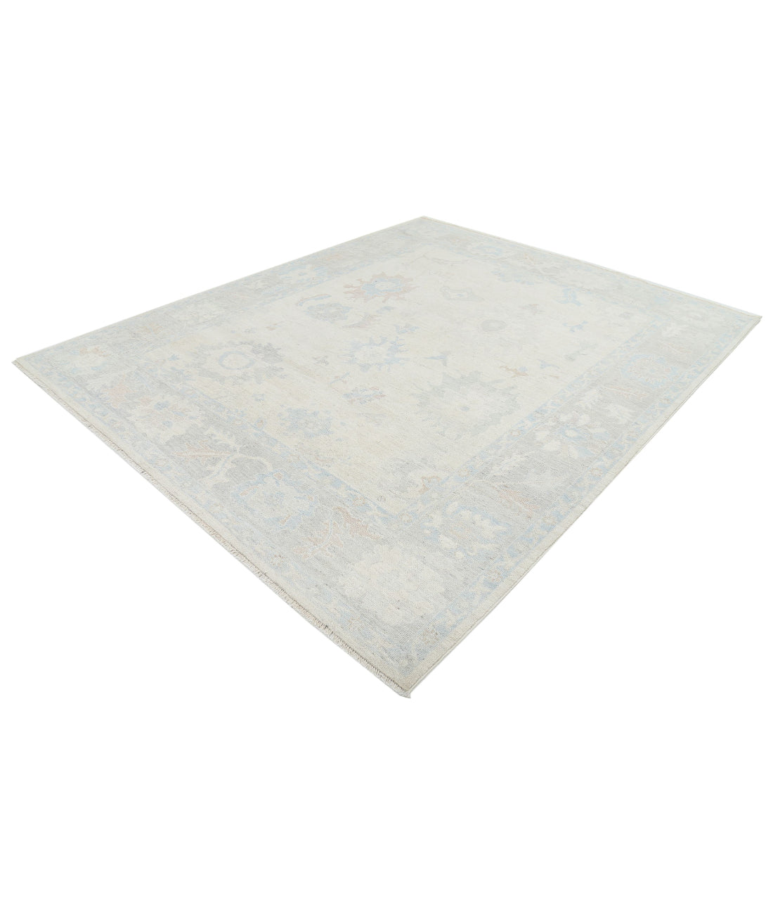Oushak 8'2'' X 9'11'' Hand-Knotted Wool Rug 8'2'' x 9'11'' (245 X 298) / Ivory / Grey