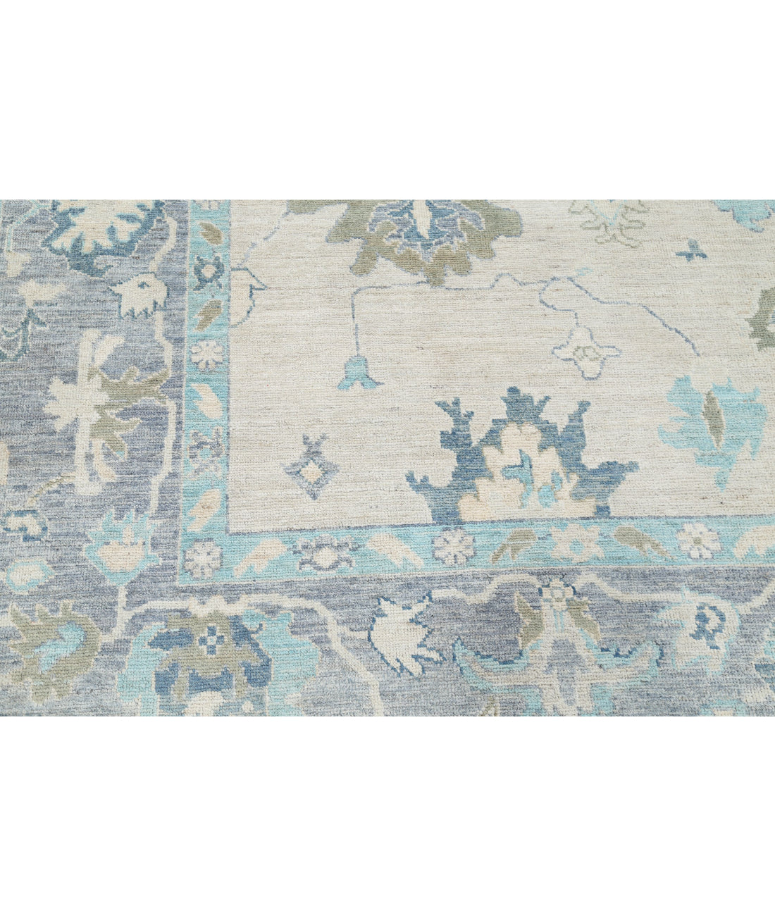 Oushak 9'1'' X 11'9'' Hand-Knotted Wool Rug 9'1'' x 11'9'' (273 X 353) / Silver / Grey