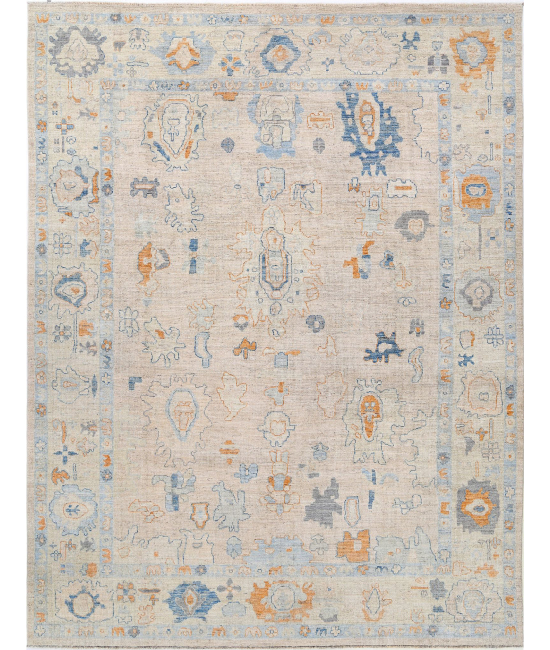 Oushak 8'11'' X 11'9'' Hand-Knotted Wool Rug 8'11'' x 11'9'' (268 X 353) / Taupe / Ivory