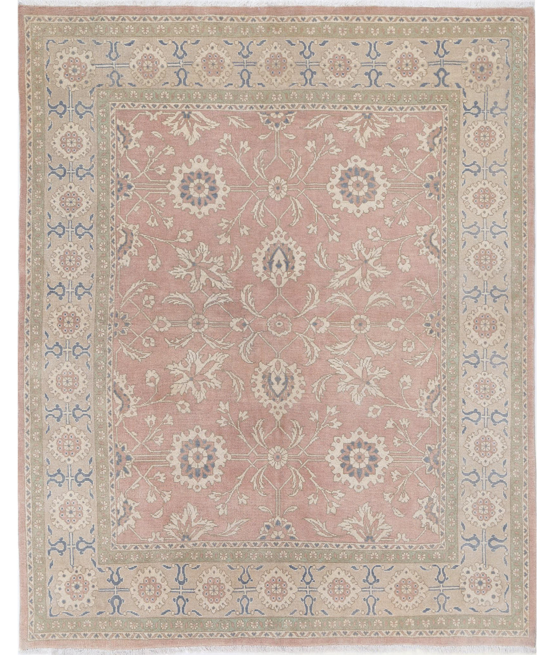 Oushak 6'10'' X 8'5'' Hand-Knotted Wool Rug 6'10'' x 8'5'' (205 X 253) / Peach / Taupe