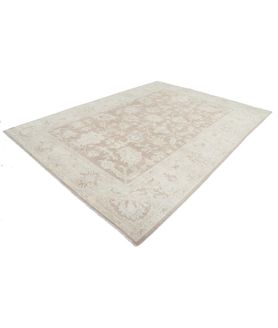 Oushak 8'7'' X 11'11'' Hand-Knotted Wool Rug 8'7'' x 11'11'' (258 X 358) / Brown / Ivory