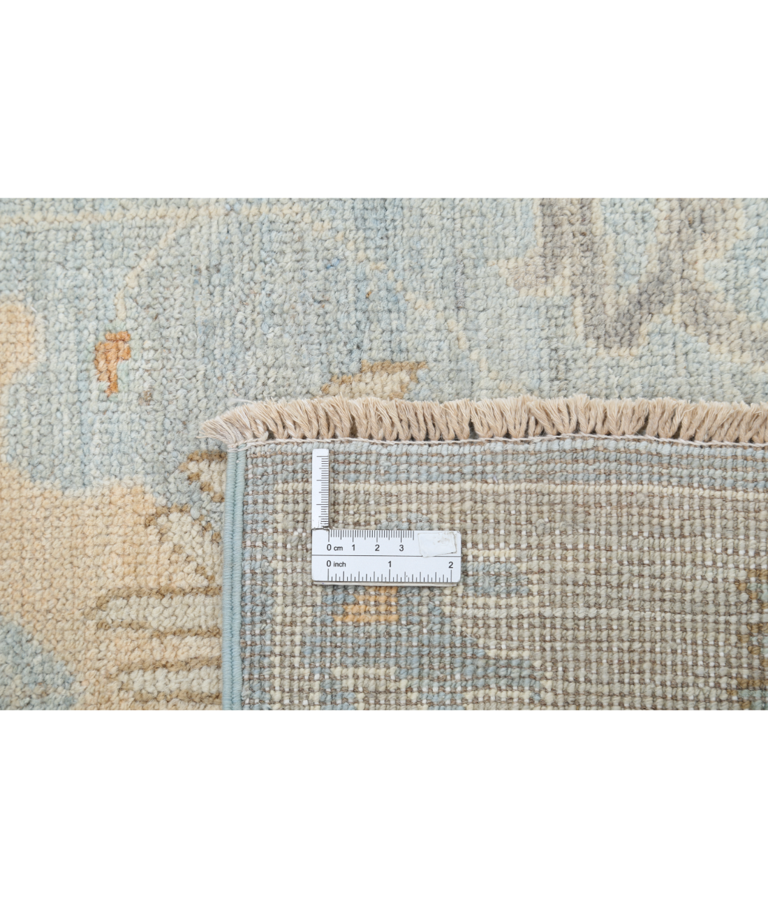 Oushak 3'1'' X 11'6'' Hand-Knotted Wool Rug 3'1'' x 11'6'' (93 X 345) / Blue / Silver