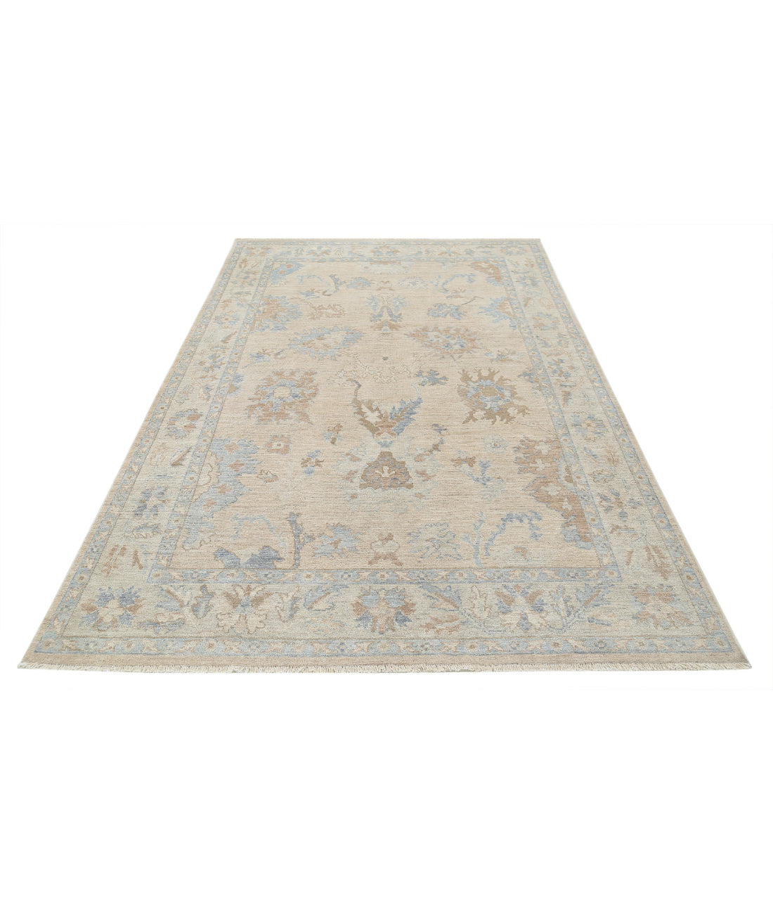Oushak 5'9'' X 8'9'' Hand-Knotted Wool Rug 5'9'' x 8'9'' (173 X 263) / Taupe / Beige