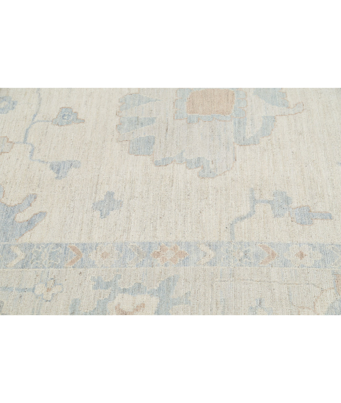 Oushak 9'9'' X 13'4'' Hand-Knotted Wool Rug 9'9'' x 13'4'' (293 X 400) / Ivory / Grey