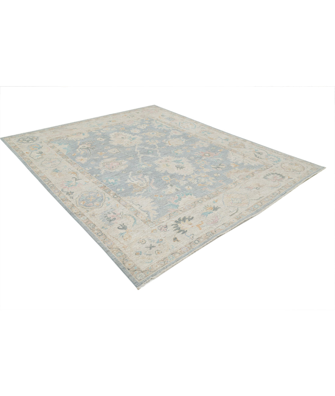 Oushak 7'9'' X 9'5'' Hand-Knotted Wool Rug 7'9'' x 9'5'' (233 X 283) / Grey / Silver
