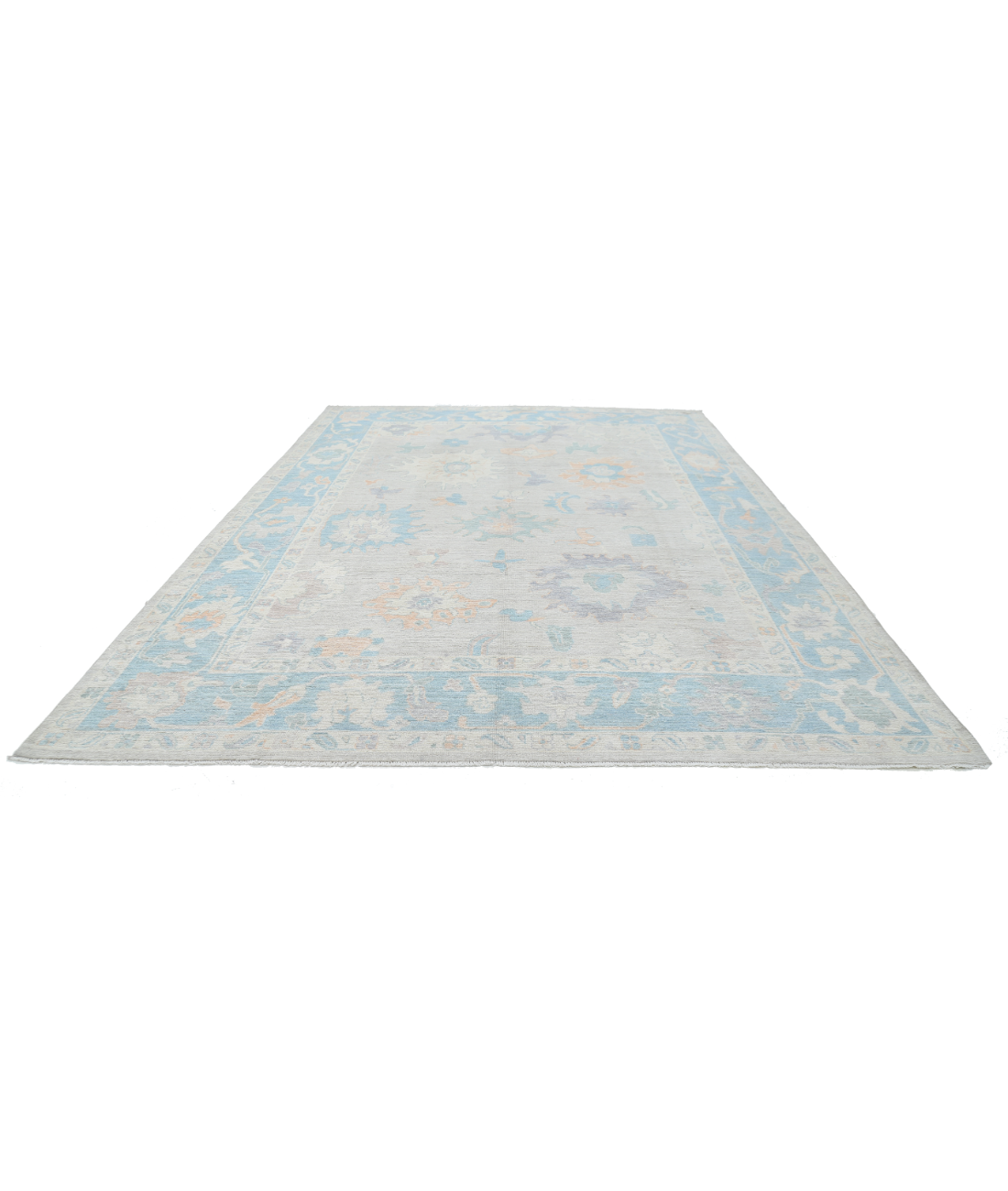 Oushak 10'3'' X 14'2'' Hand-Knotted Wool Rug 10'3'' x 14'2'' (308 X 425) / Grey / Blue