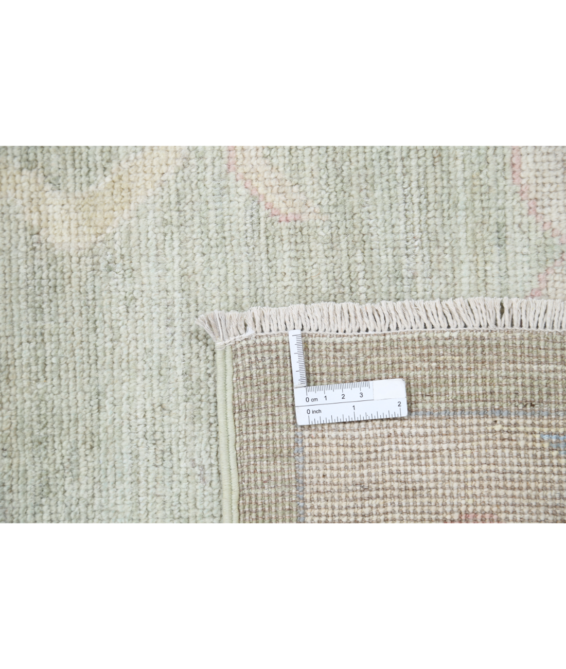 Oushak 8' 2" X 9' 9" Hand-Knotted Wool Rug 8' 2" X 9' 9" (249 X 297) / Green / Taupe
