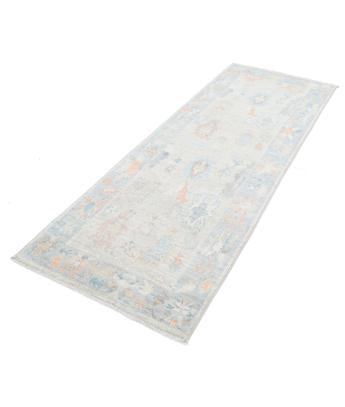 Oushak 3' 0" X 8' 4" Hand-Knotted Wool Rug 3' 0" X 8' 4" (91 X 254) / Taupe / Grey