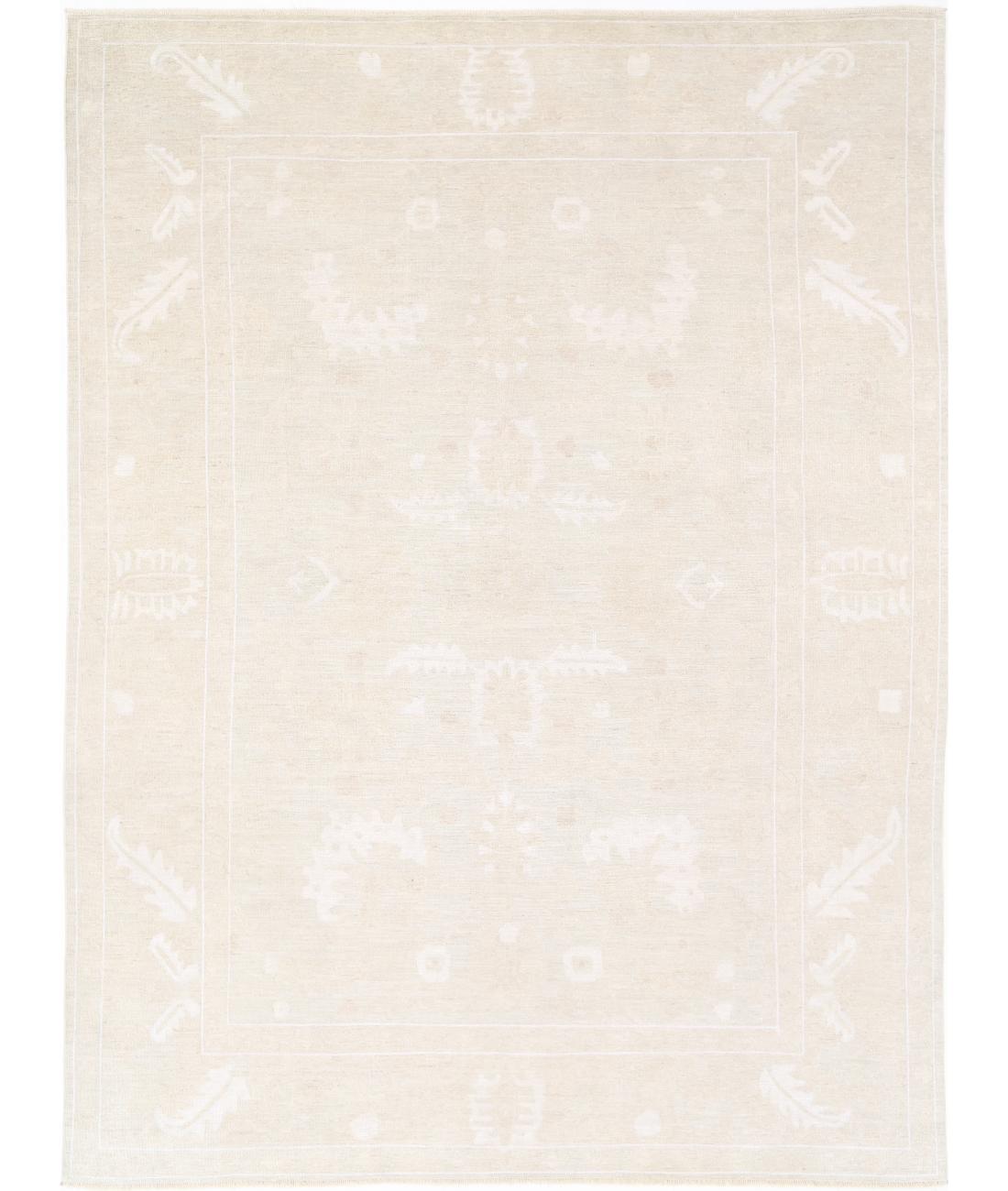 Oushak 10' 2" X 13' 8" Hand-Knotted Wool Rug 10' 2" X 13' 8" (310 X 417) / Taupe / Ivory