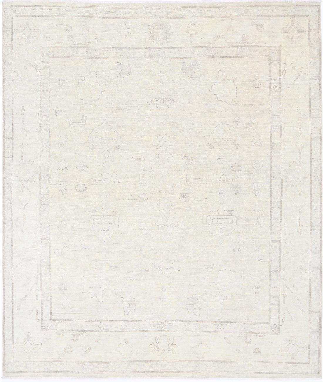 Oushak 7' 11" X 9' 3" Hand-Knotted Wool Rug 7' 11" X 9' 3" (241 X 282) / Taupe / Ivory