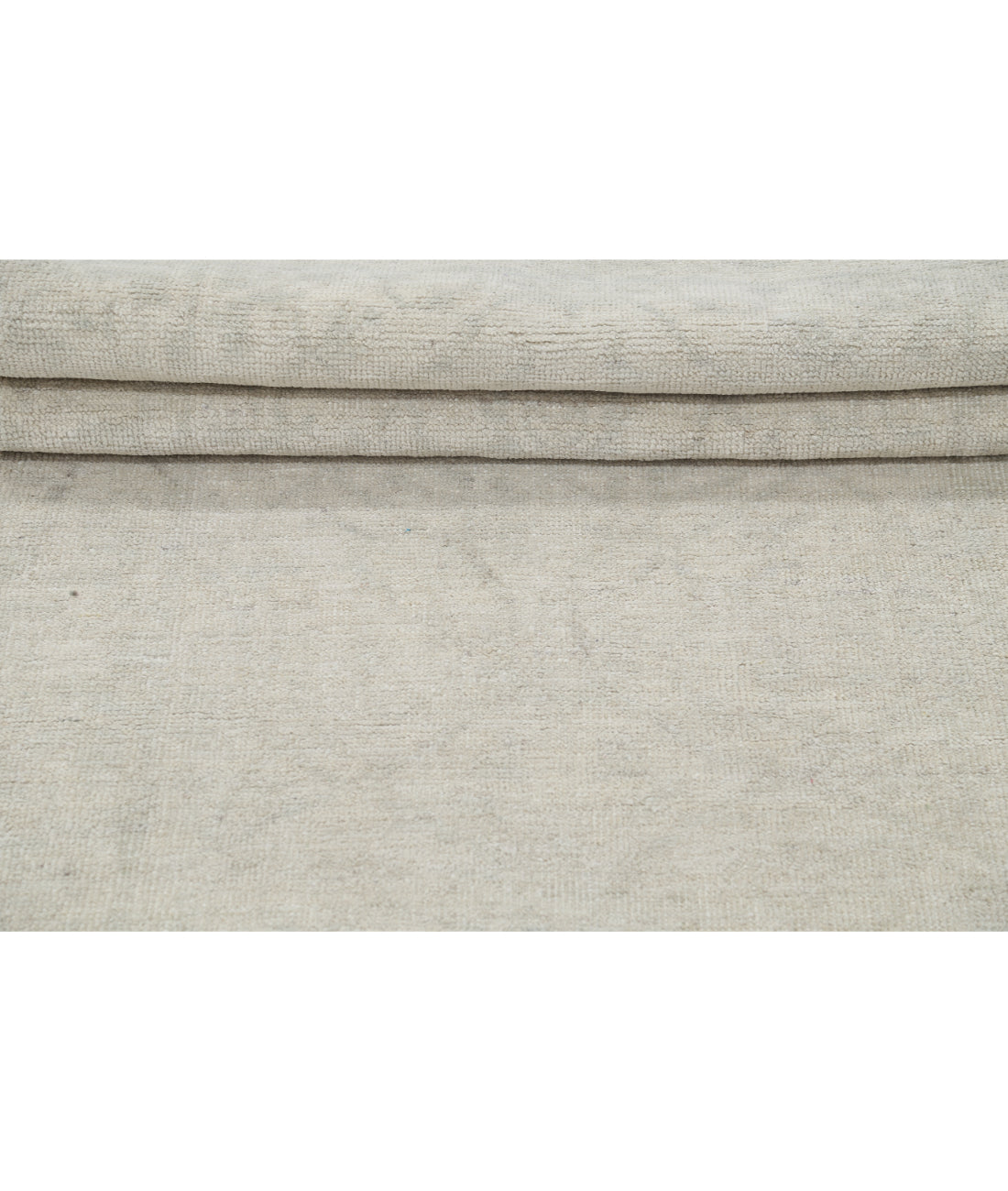 Oushak 3' 0" X 9' 8" Hand-Knotted Wool Rug 3' 0" X 9' 8" (91 X 295) / Ivory / Grey