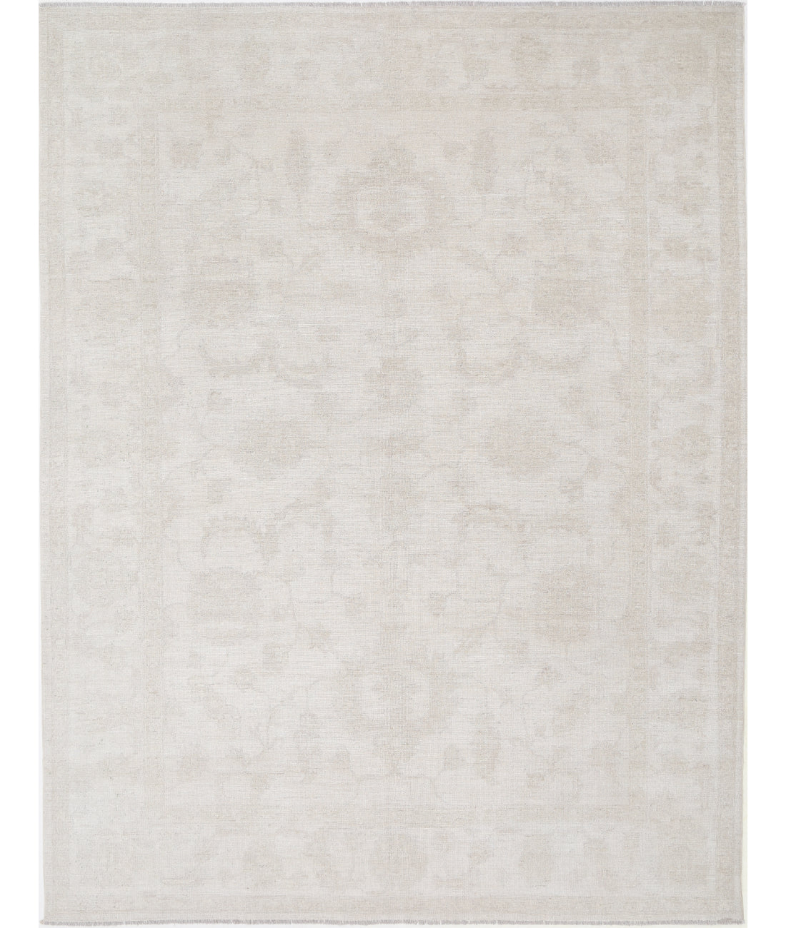 Oushak 8' 9" X 11' 8" Hand-Knotted Wool Rug 8' 9" X 11' 8" (267 X 356) / Ivory / Taupe