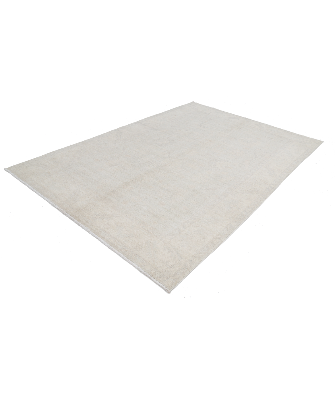 Oushak 6' 5" X 9' 6" Hand-Knotted Wool Rug 6' 5" X 9' 6" (196 X 290) / Silver / Ivory