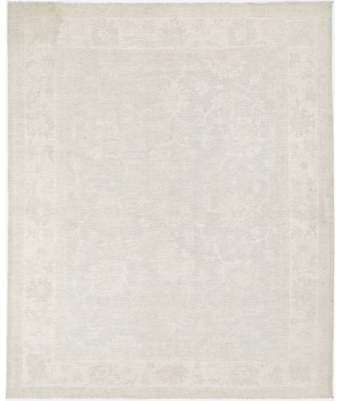 Oushak 9' 0" X 10' 11" Hand-Knotted Wool Rug 9' 0" X 10' 11" (274 X 333) / Silver / Ivory