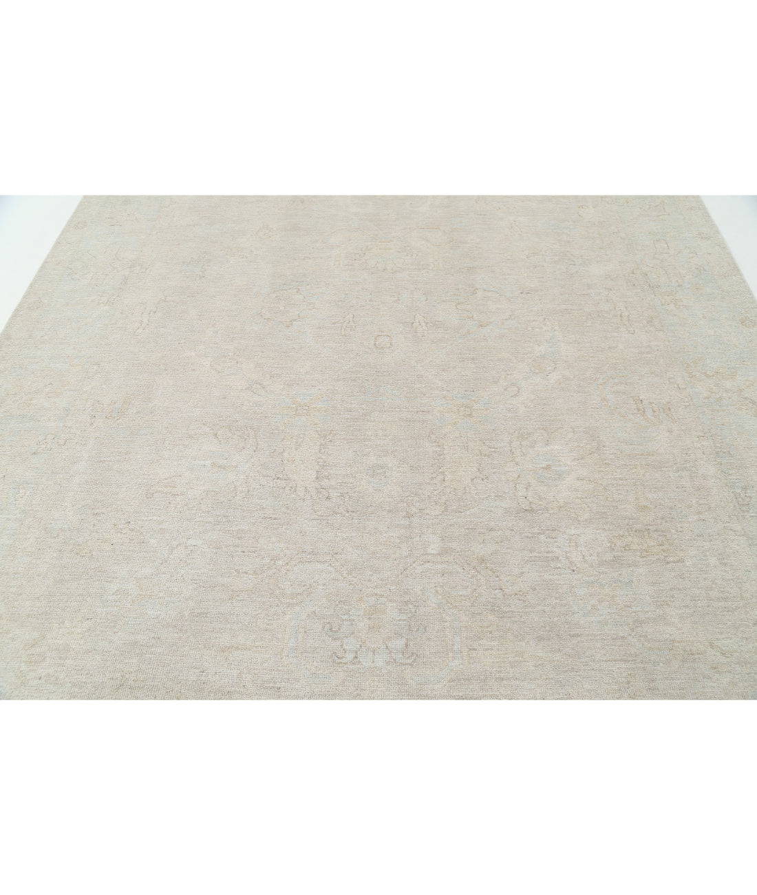 Oushak 8' 2" X 9' 10" Hand-Knotted Wool Rug 8' 2" X 9' 10" (249 X 300) / Taupe / Blue