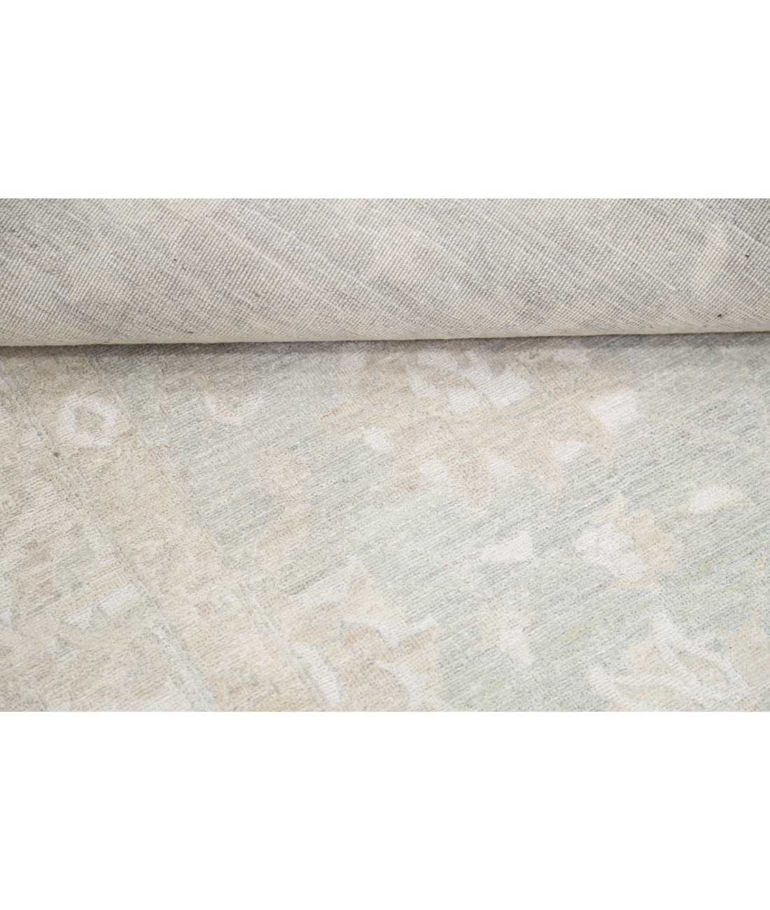 Hand Knotted Oushak Wool Rug 8' 1" X 9' 8" 8' 1" X 9' 8" (246 X 295) / Taupe / Ivory