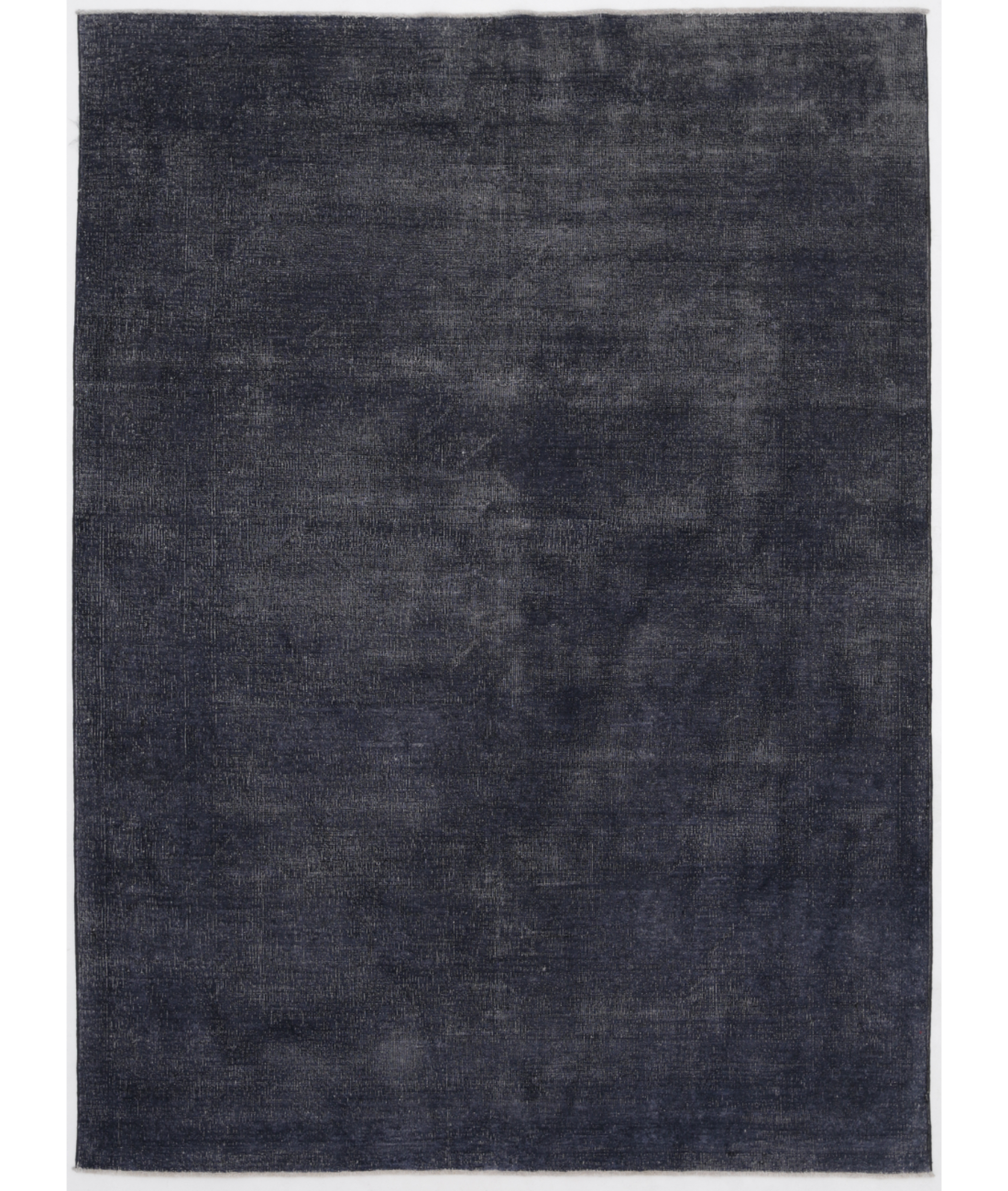 Hand Knotted Overdye Wool Rug 5' 5" X 7' 5" 5' 5" X 7' 5" (165 X 226) / Charcoal / Charcoal
