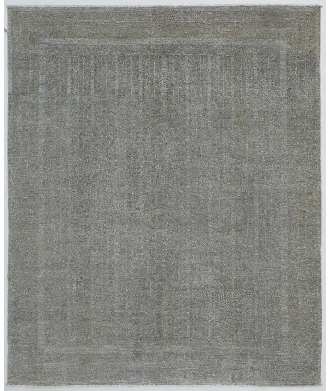 Hand Knotted Overdye Wool Rug 8' 1" X 9' 5" 8' 1" X 9' 5" (246 X 287) / Grey / Grey