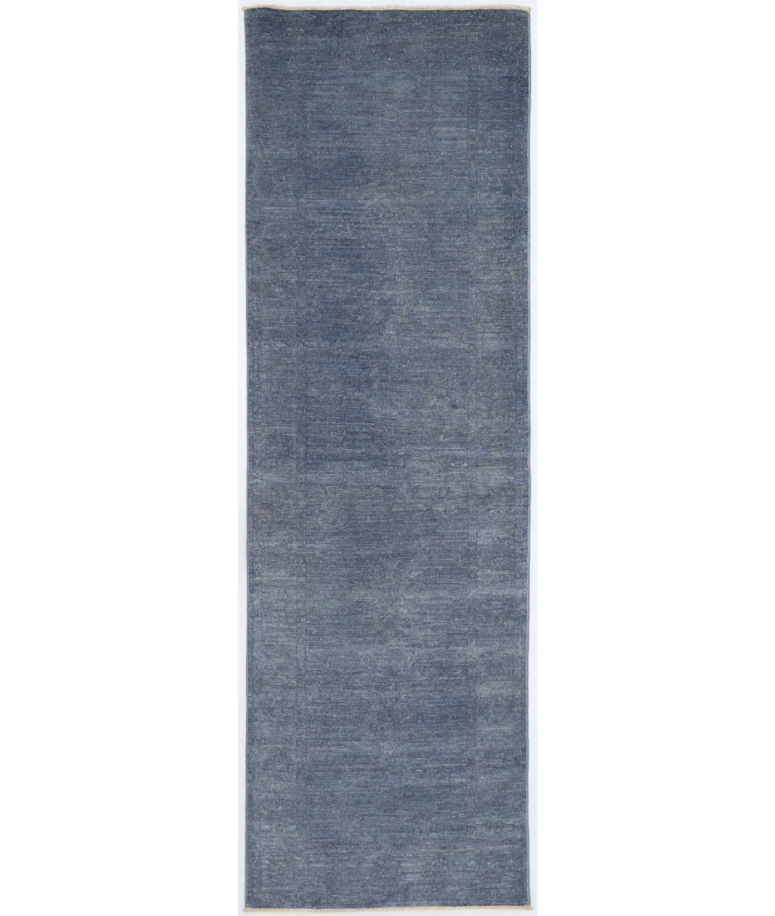Hand Knotted Overdye Wool Rug 2' 6" X 7' 8" 2' 6" X 7' 8" (76 X 234) / Blue / Blue