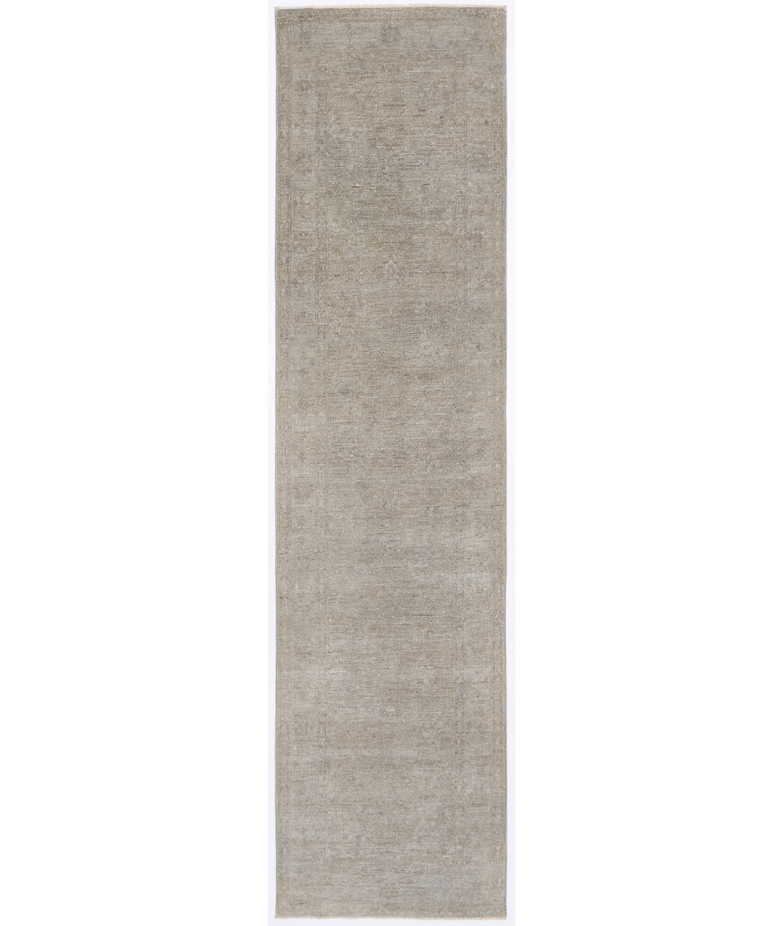 Hand Knotted Overdye Wool Rug 2' 7" X 10' 1" 2' 7" X 10' 1" (79 X 307) / Grey / Grey