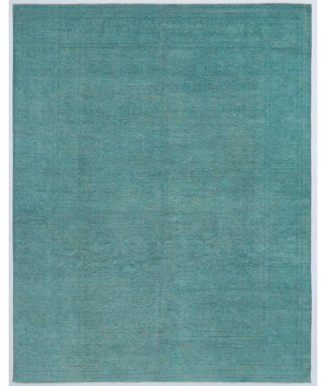 Hand Knotted Overdye Wool Rug 8' 10" X 11' 3" 8' 10" X 11' 3" (269 X 343) / Green / Green
