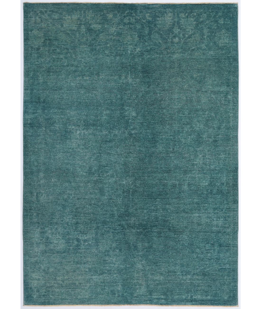 Hand Knotted Overdye Wool Rug 5' 7" X 7' 9" 5' 7" X 7' 9" (170 X 236) / Blue / Blue
