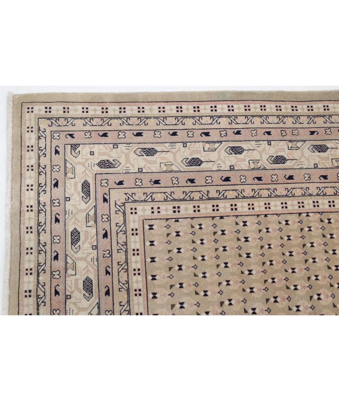 Mir-Saraband 7'11'' X 8'9'' Hand-Knotted Wool Rug 7'11'' x 8'9'' (238 X 263) / Green / Ivory