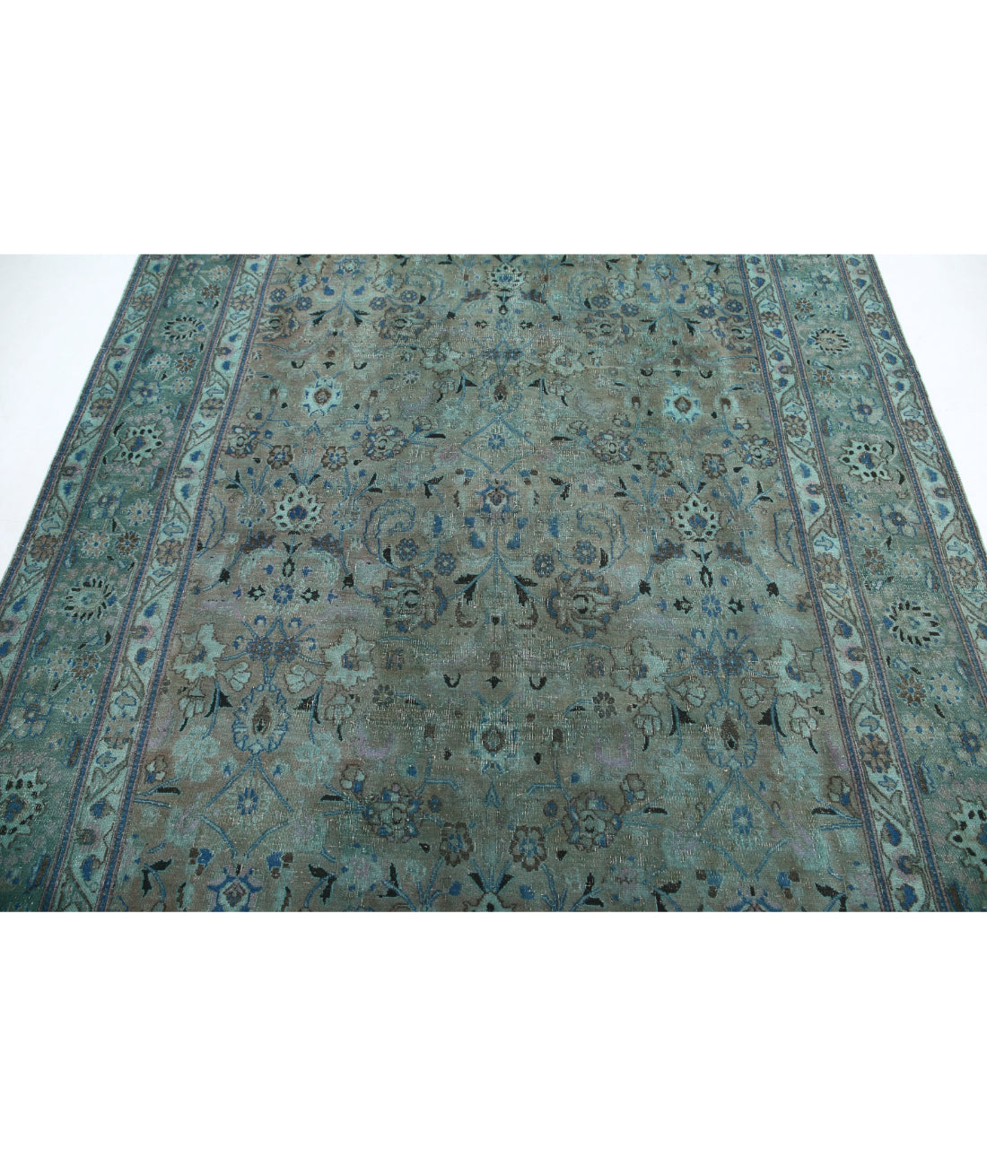Vintage 6'10'' X 9'8'' Hand-Knotted Wool Rug 6'10'' x 9'8'' (205 X 290) / Teal / Blue