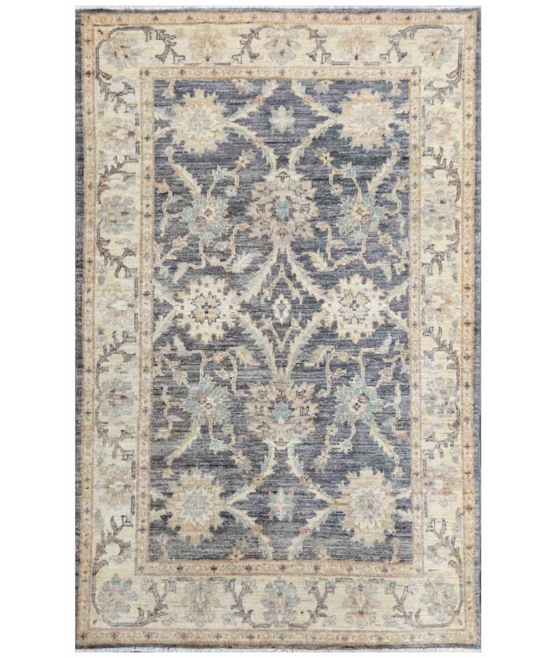 Hand Knotted Serenity Wool Rug 3' 3" X 5' 2" 3' 3" X 5' 2" (99 X 158) / Grey / Ivory