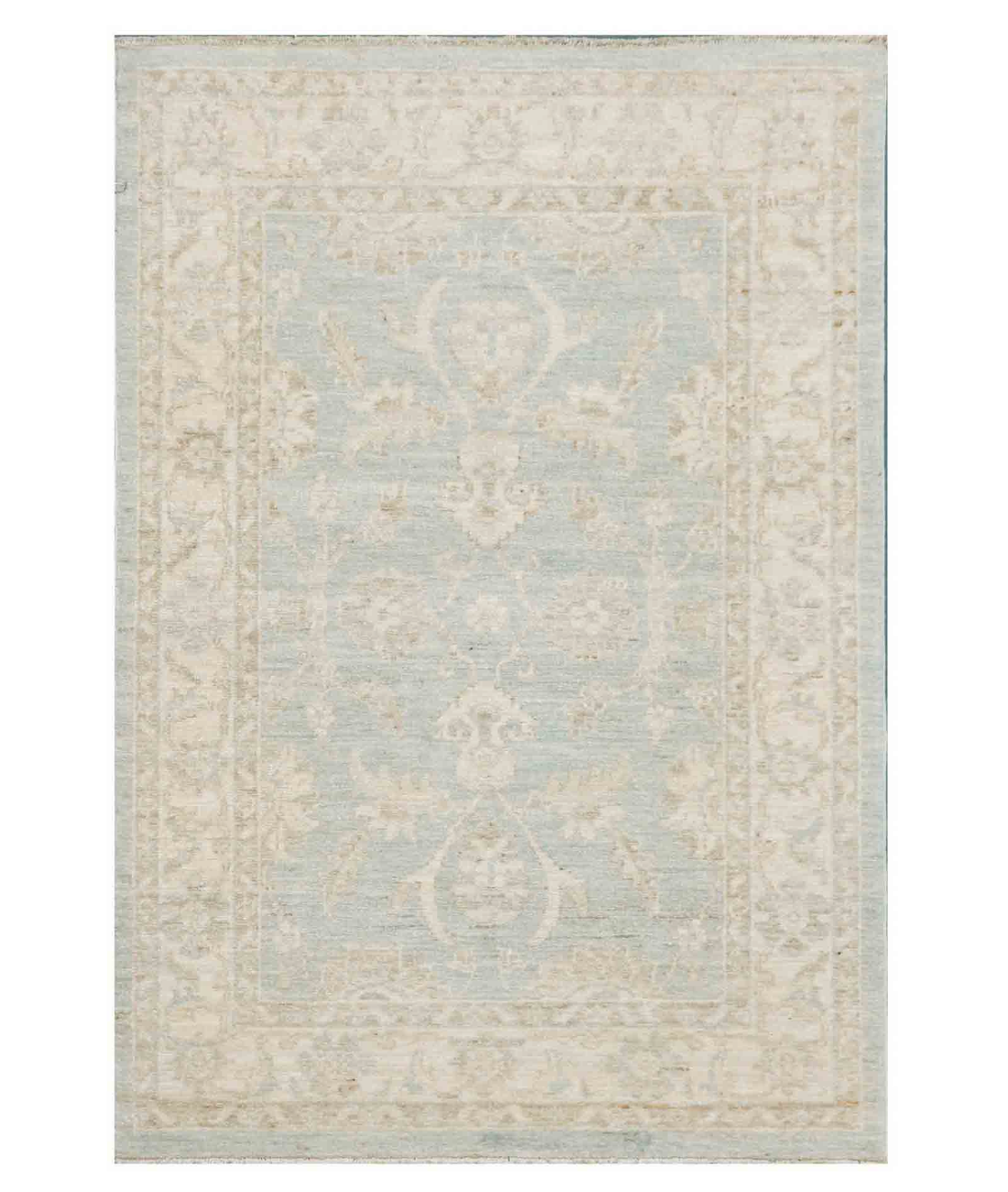 Hand Knotted Serenity Wool Rug 2' 9" X 3' 10" 2' 9" X 3' 10" (84 X 117) / Blue / Ivory