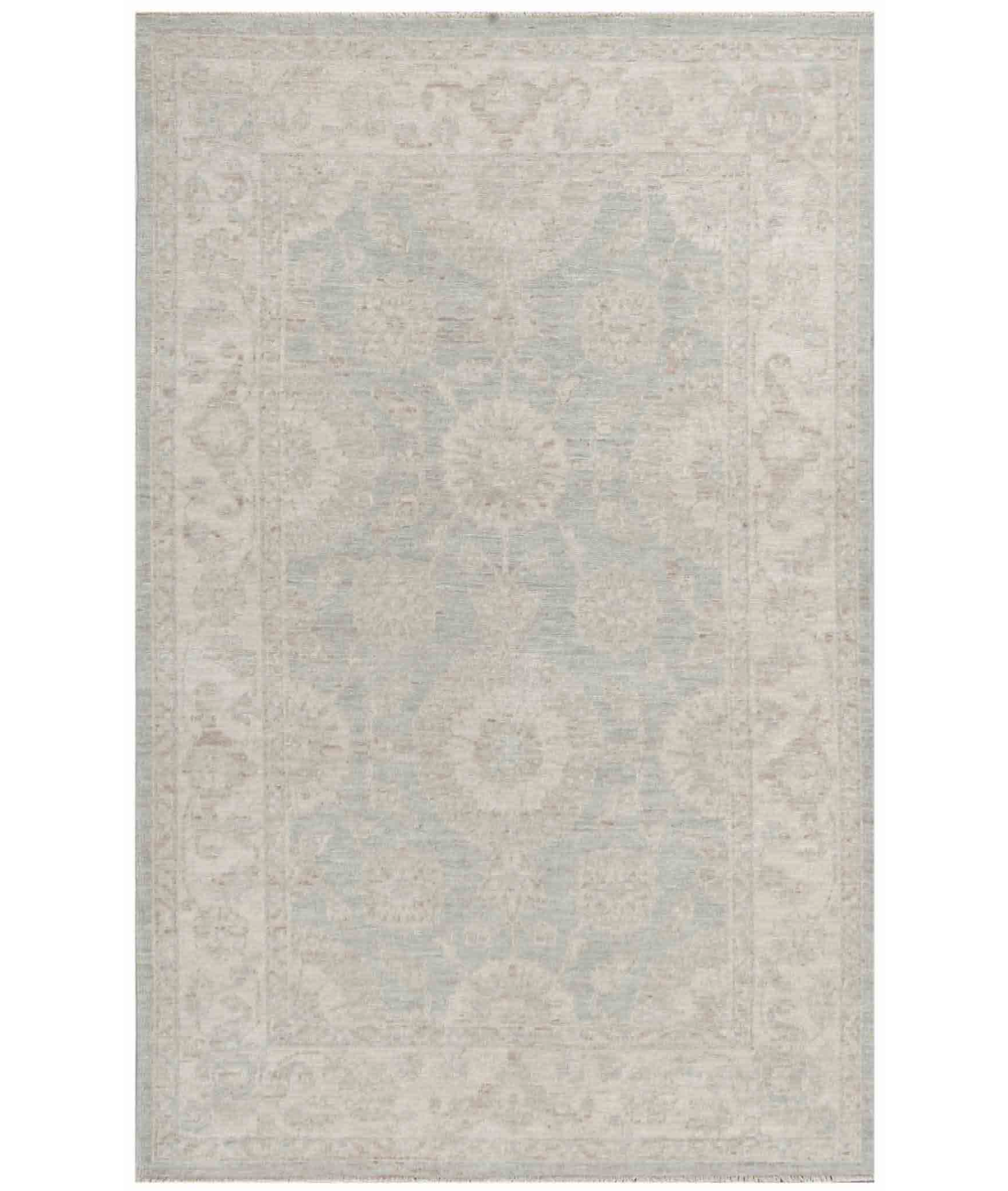 Hand Knotted Serenity Wool Rug 3' 2" X 5' 0" 3' 2" X 5' 0" (97 X 152) / Blue / Ivory
