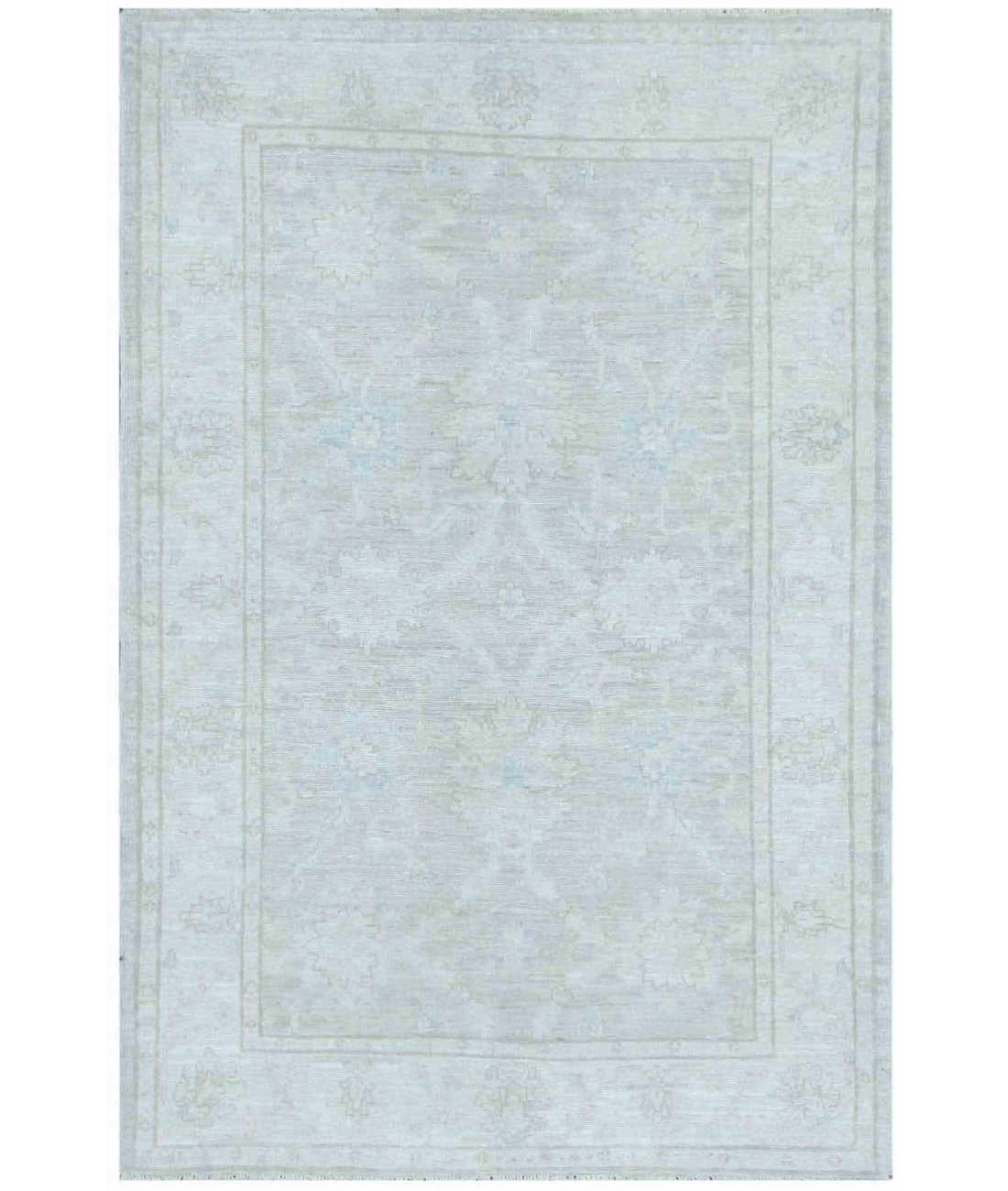 Hand Knotted Serenity Wool Rug 3' 4" X 5' 0" 3' 4" X 5' 0" (101 X 152) / Grey / Ivory