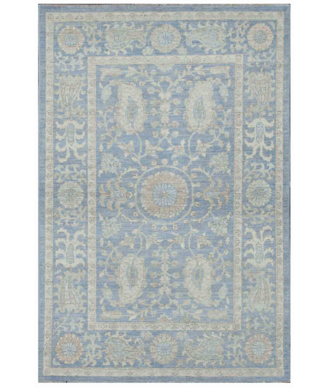 Hand Knotted Serenity Wool Rug 3' 10" X 5' 9" 3' 10" X 5' 9" (117 X 175) / Blue / Blue