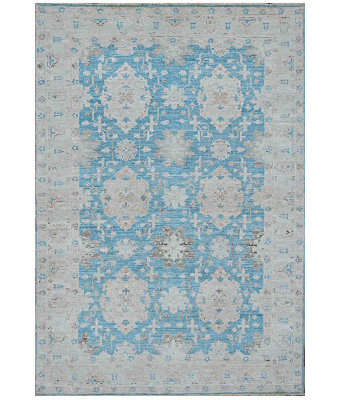 Hand Knotted Serenity Wool Rug 3' 11" X 5' 8" 3' 11" X 5' 8" (119 X 173) / Blue / Grey